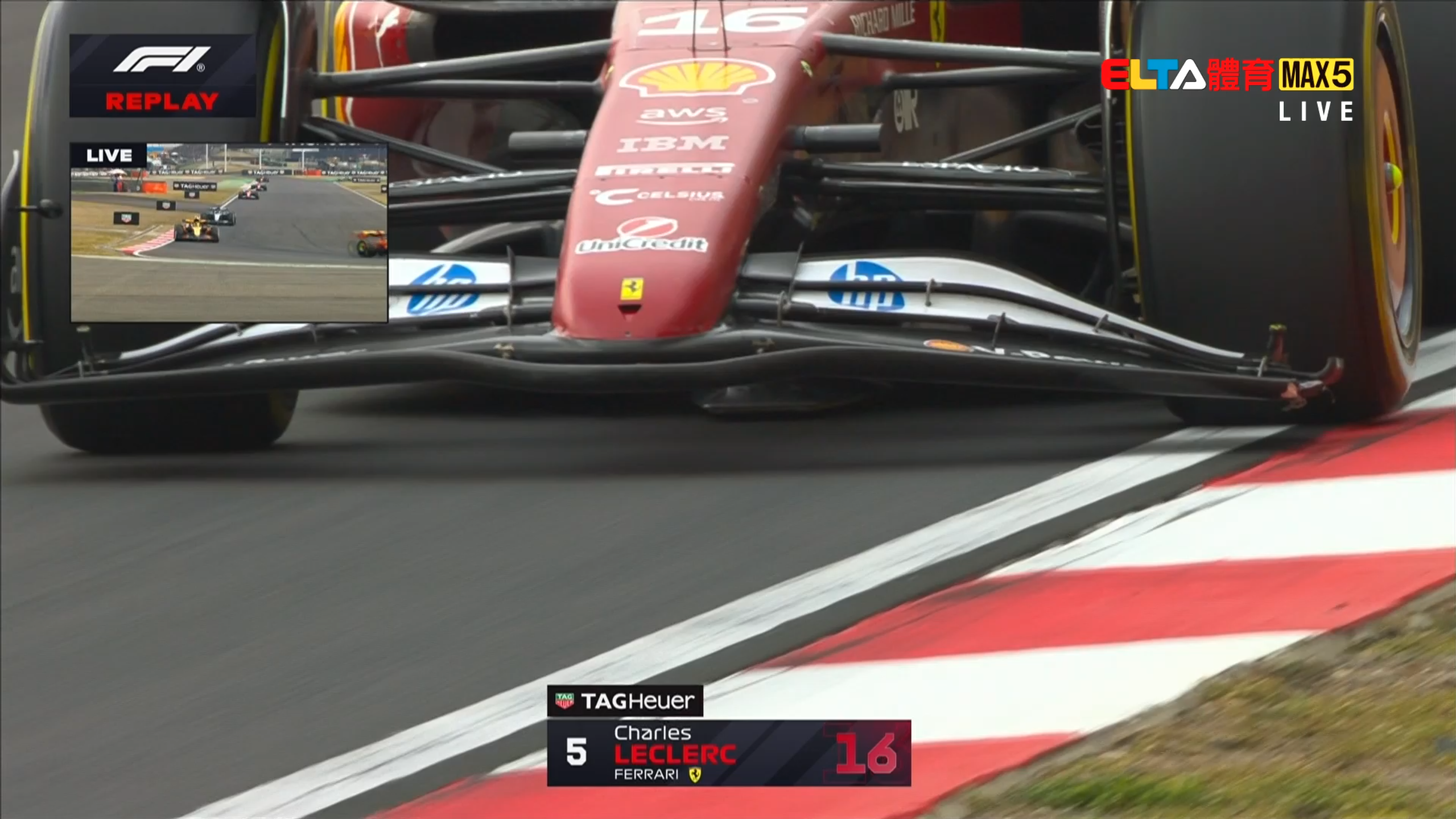 Charles Leclerc's 前鼻翼的損傷